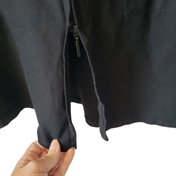 Eileen Fisher Black Full Zip Long Line Jacket Viscose Stretch Style J65 M Medium - Picture 11 of 12